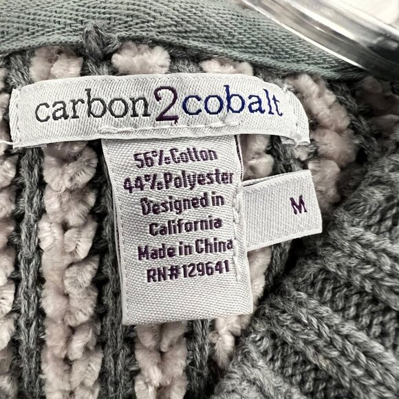 Carbon 2 Cobalt Women's Textured Hoodie 1/4 Zip Gray Size Medium - Picture 8 of 8